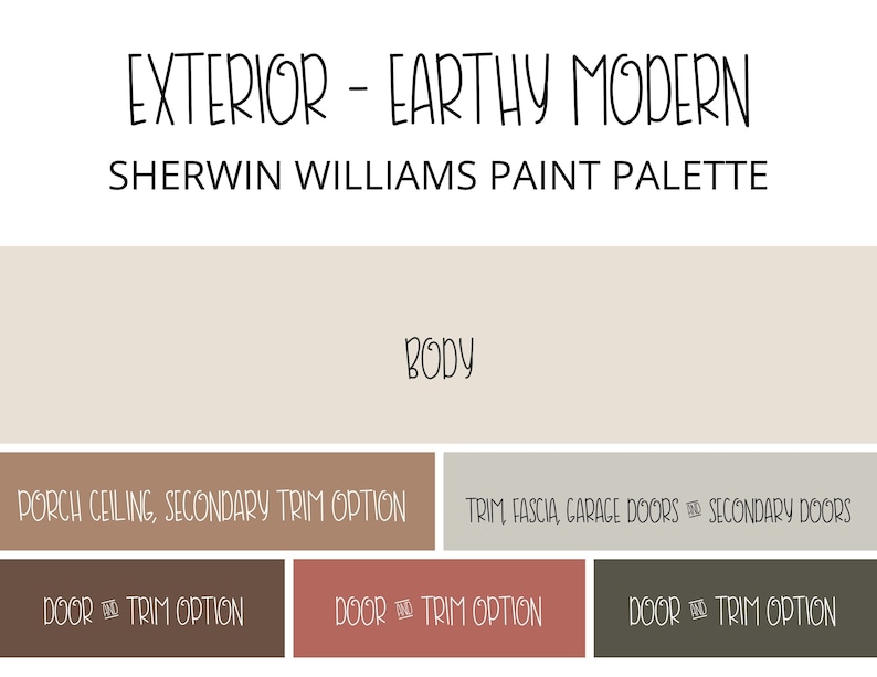 Exterior Earthy Modern Paint Color Scheme Southwest Exterior Etsy