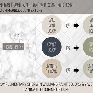 White Marble Kitchen Palette: Sherwin Williams Paint & Flooring ...