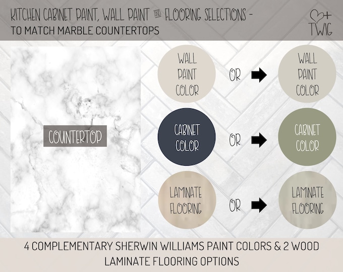 KITCHEN CABINET Paint Color Palette Goes With CALACATTA Viola Marble ...