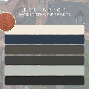 Red Brick Paint Color Scheme, Complement Brick Exterior Paint Colors, Exterior Paint Palette, Adobe Exterior Paint Color Whole Home