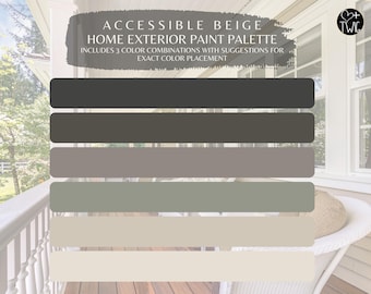 Paleta de cores de tinta externa bege: cores de fazenda modernas (download digital)