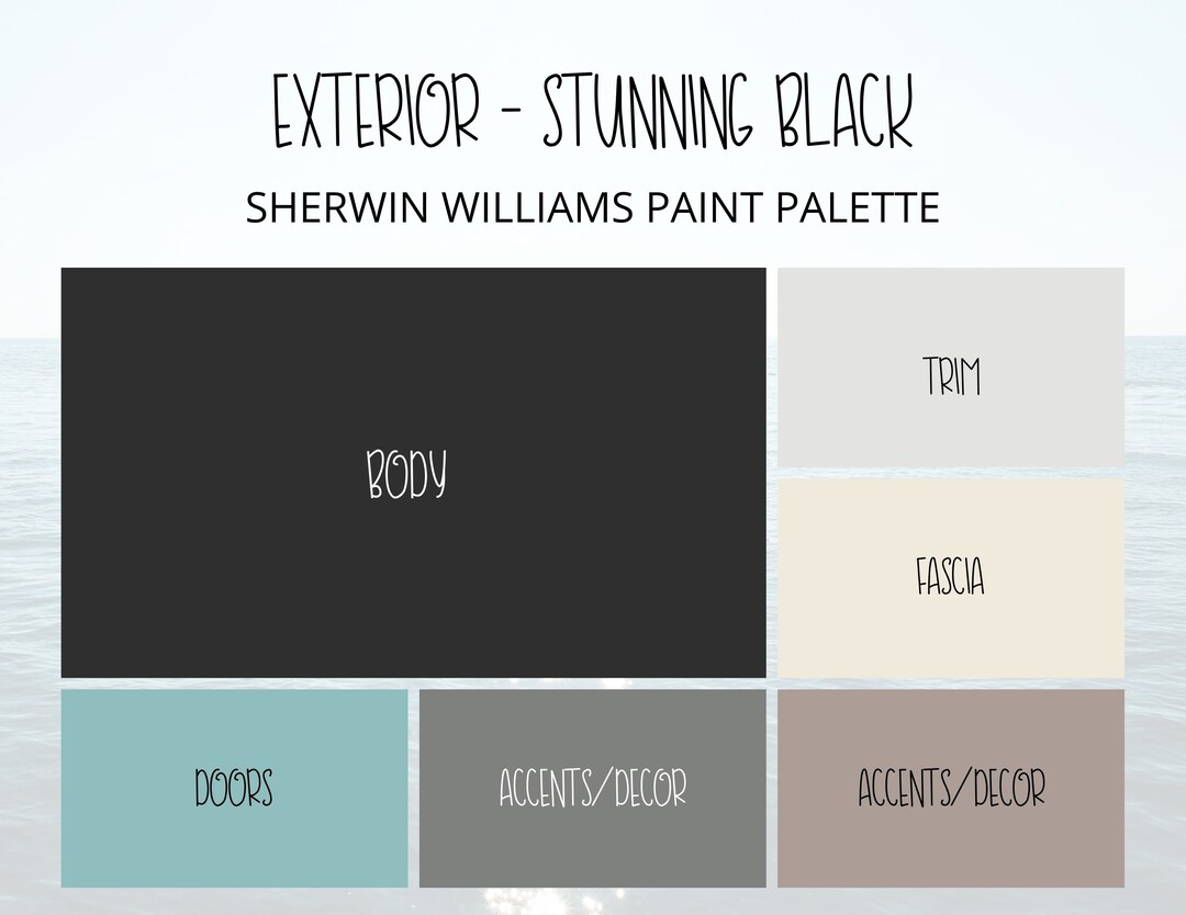 Exterior Stunning Black Paint Colors, Modern Black and White House