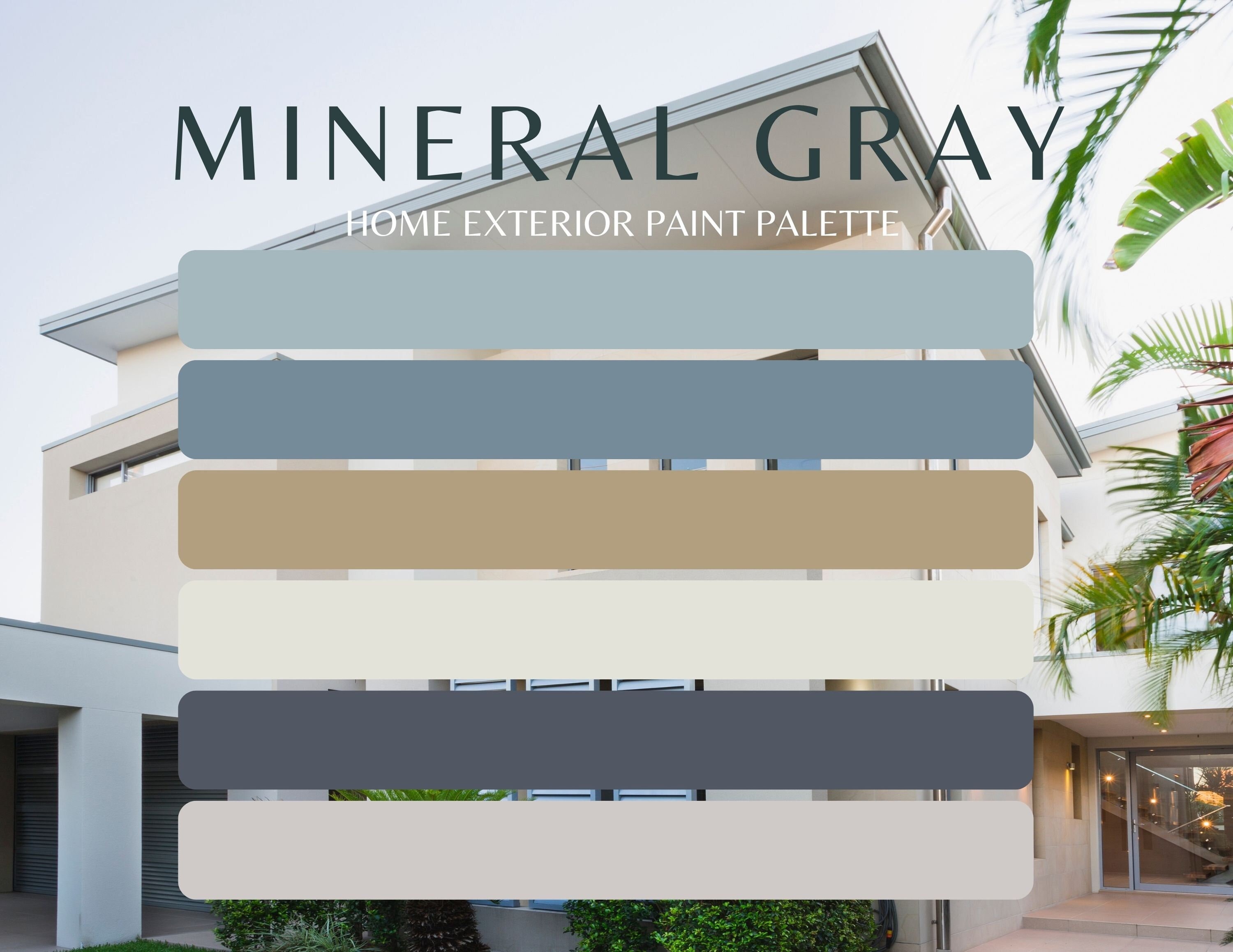 Coastal Exterior Paint Color Palette: Modern Beach House (Digital Download)