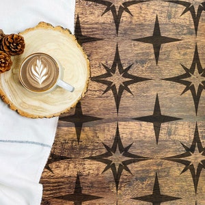 Boho Star Floor Stencil: Bohemian Tile, Farmhouse Decor