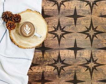 Boho Star Floor Stencil: Bohemian Tile, Farmhouse Decor