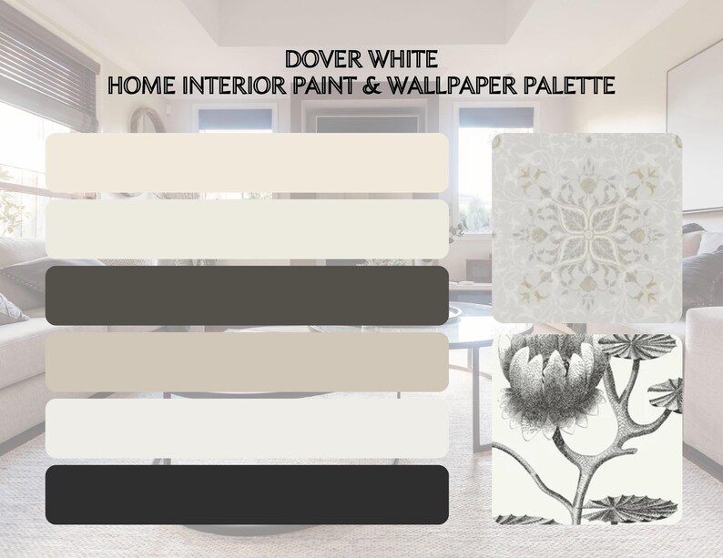 Dover White Interior Paint Palette, Whole Home Paint Colors, Modern