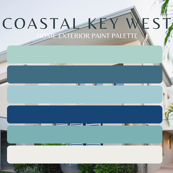 Exterior Coastal Key West Paint Colors, Beach House Exterior Paint Color Collection, Exterior Florida Keys Paint, Exterior Paint Colors