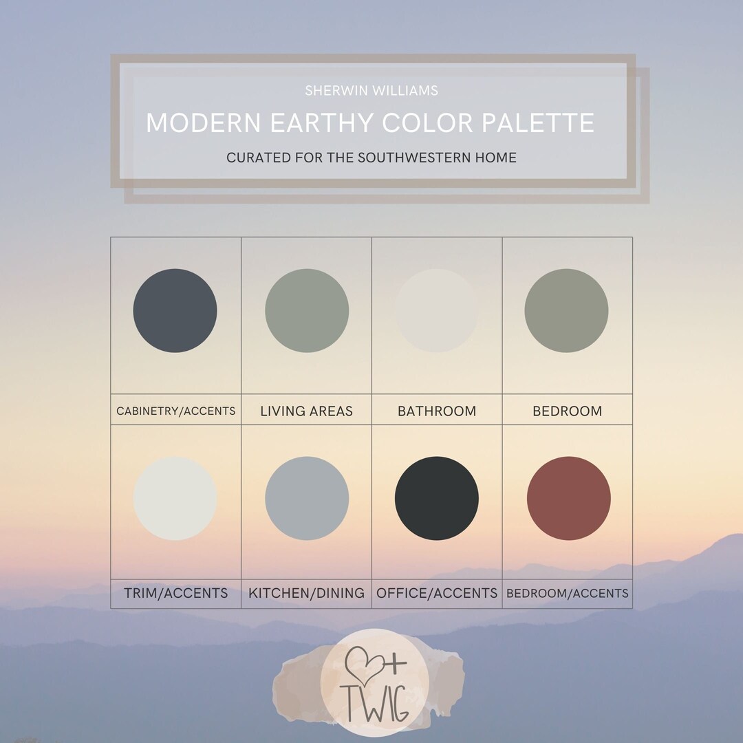 Modern Earthy Paint Palette Sherwin Williams Earthy Paint - Etsy