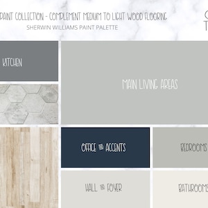 Interior Paint Palette, Scandinavian House Paint Colors, Nordic Home Decor, Paint Pallets to Match Light Wood Floors, Color Scheme for Home