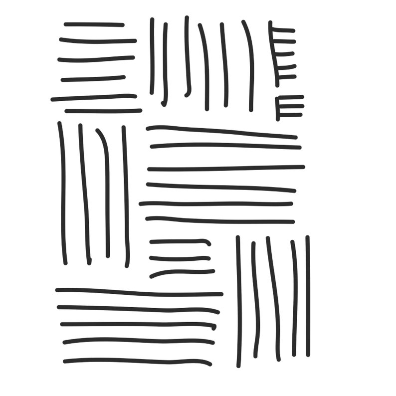 Random Lines Stencil Medium Wall Stencil Modern Hand Drawn Etsy