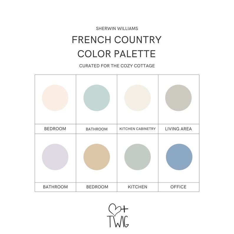 French Country Paint Palette Whole Home Cottagecore Paint Etsy