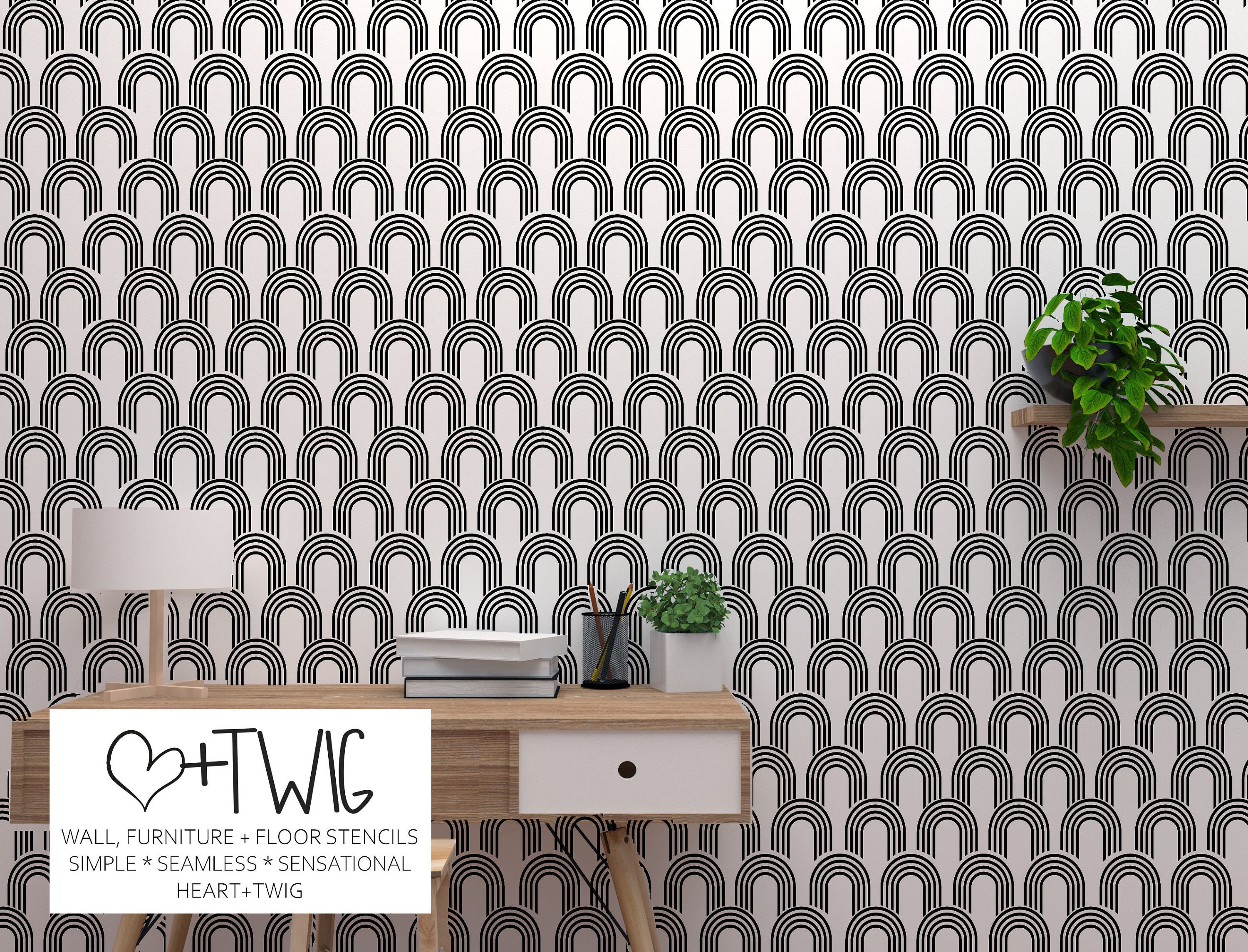 Arches Wall Paint Stencils Rainbow Wallpaper Stencil Art - Etsy 日本