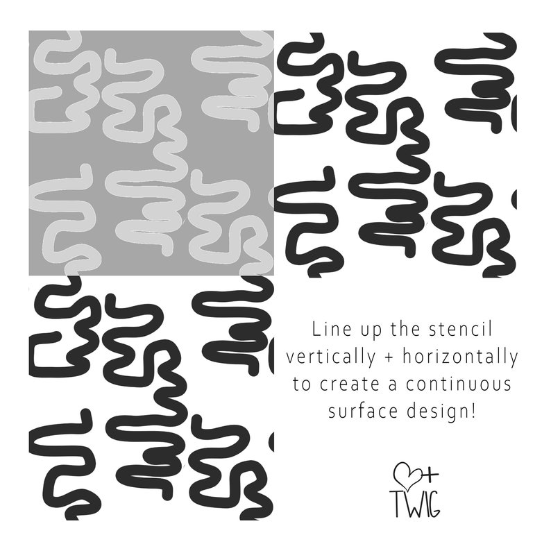 Abstract Art Wall Stencil Medium Wall Stencil Modern Hand Etsy