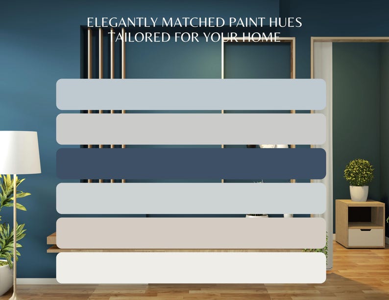 Upward Blue Interior Paint Palette, Whole Home Minimalist Paint Colors