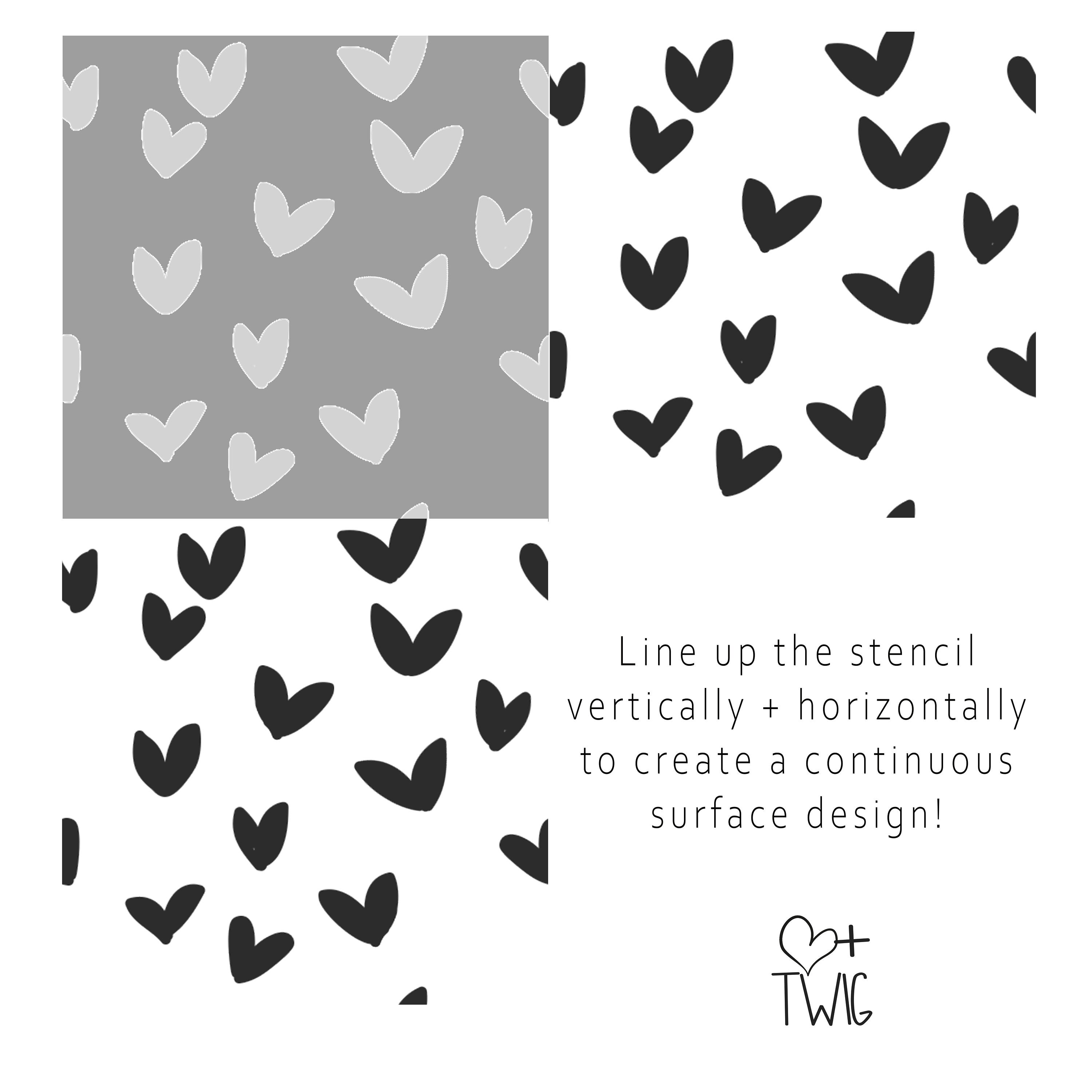 Heart Wallpaper Wall Stencil Heart Wall Decor Medium Wall | Etsy