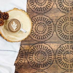Boho Mosaic Floor Stencil: Reusable Colonial Tile