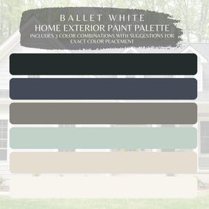 Ballet White Exterior Paint Palette: 6 Benjamin Moore Colors (Digital Download)