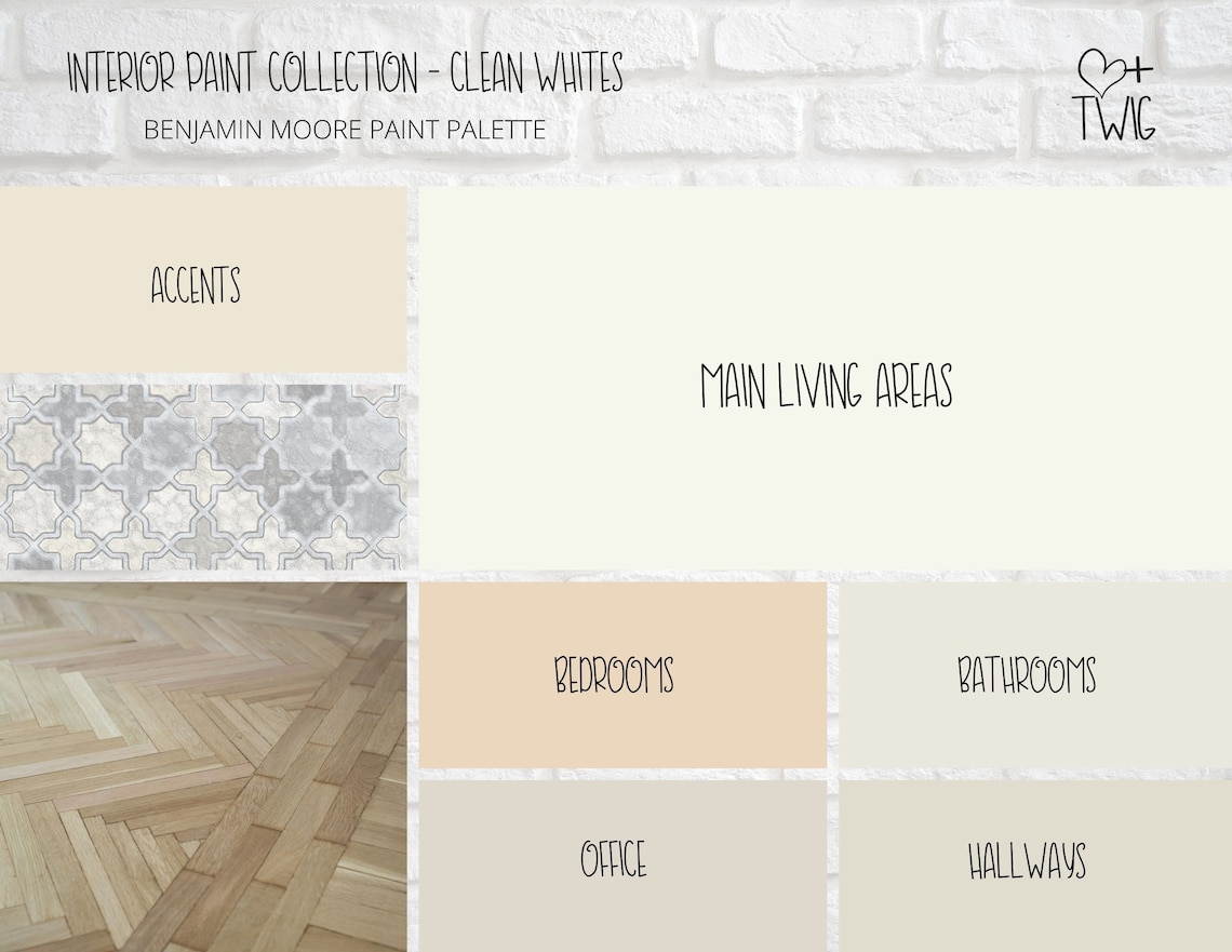 Clean White Paint Palette Whole Home White Paint Colors Etsy