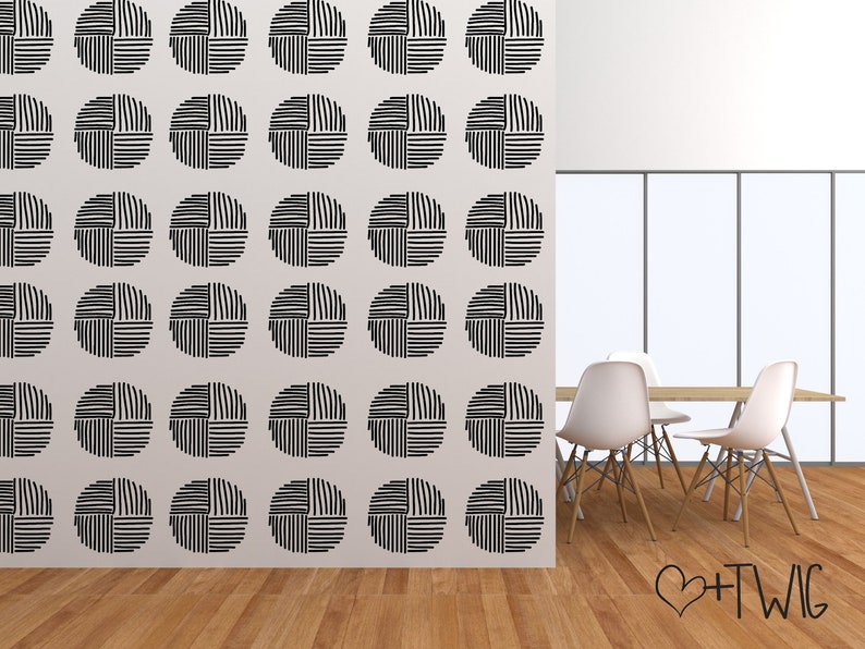 Nordic Wallpaper Stencil Danish Wall Stencil Hand Drawn Wall - Etsy