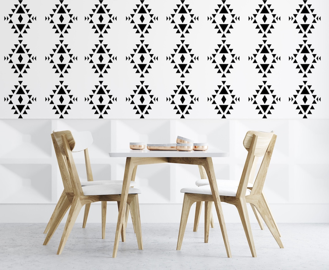 Tribal Stencil, Mudcloth Stencil, Allover Wall Stencil Pattern, Tribal