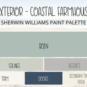 Exterior Coastal Farmhouse Paint Colors, Beach House Exterior Paint Color Collection, Exterior Coastal House Paint, Exterior Paint Colors
