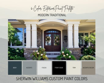 Moderne traditionelle Außenfarben-Palette: 6 Sherwin Williams Farben (Digitaler Download)