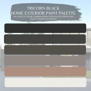 Black Exterior House Paint Palette: Sherwin Williams 3 Color Combinations (Digital Download)