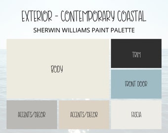 Paleta de cores de tinta para exteriores costeiros: design de casa moderno (digital)
