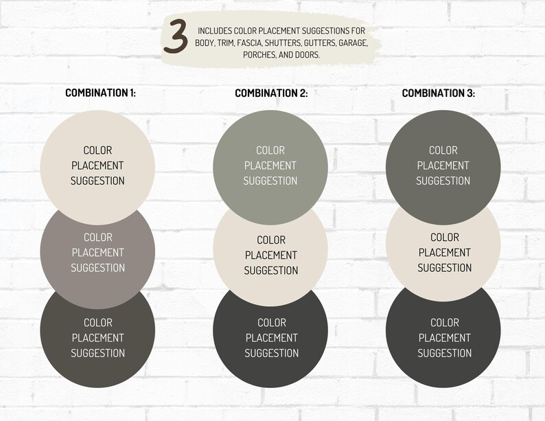 Whitewash Brick Exterior Paint Palette: 3 Sherwin Williams Color ...