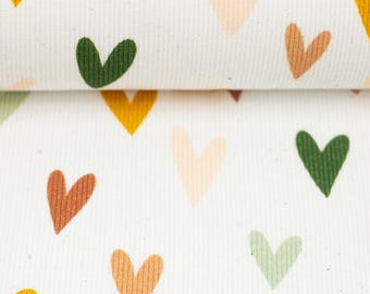 Ribbed Jersey 'HEARTS BY LAUSEMIA' Ochre Green White