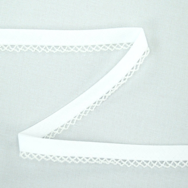 1 m  Schrägband  Häkelborte  Breite: 13 mm  Uni  Weiß