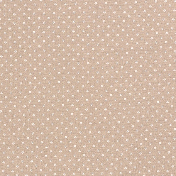 Musselin Stoff  Double Gauze  Mille Fleurs  Beige