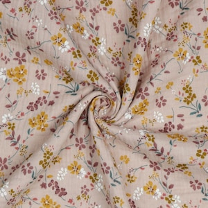 Muslin fabric Double Gauze Small Flowers Blush