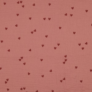 Musselin Stoff Double Gauze 'SMALL HEARTS' Blush Bild 2