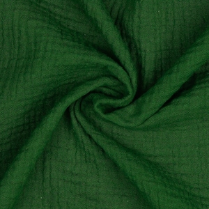 Organic Muslin Fabric Double Gauze Plain Dark Green