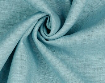 Tissu lin uni bleu clair