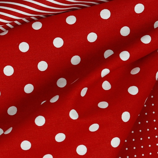 Cotton dots red/white