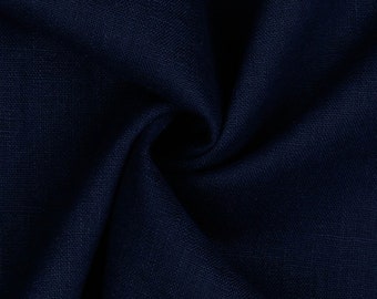 Linen Fabric Uni Marine