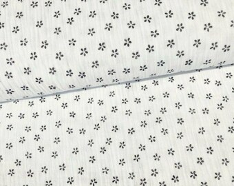 Tissu mousseline Double gaze Mille Fleurs Écru