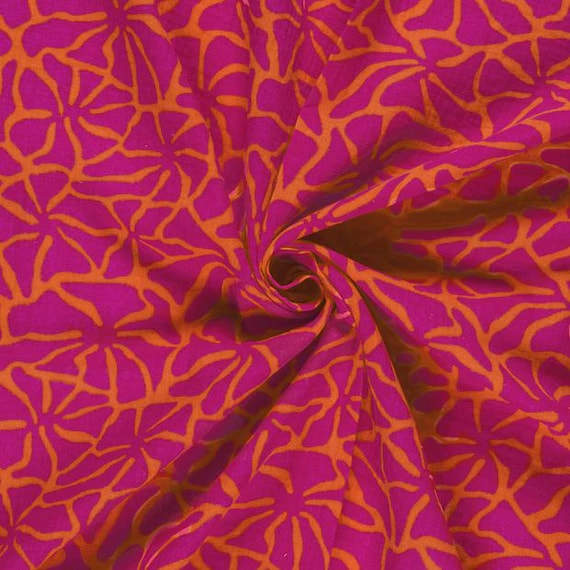 Musselin Stoff  Double Gauze  'ABSTRAKT'  Pink  Orange