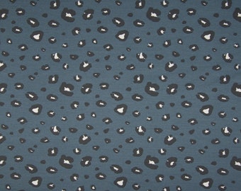 French Terry Panther Dusty Blue
