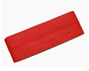 1 m  Schrägband  Baumwolle  Breite: 30 mm  Uni  Rot