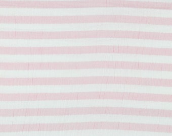 REMNANT!!! 65 cm Muslin Fabric Double Gauze Stripes Light Pink