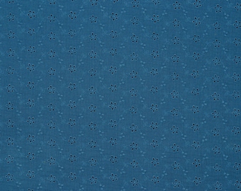 Musselin Stoff  Double Gauze  Stickerei  'BLUMEN'  Jeans