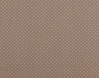Cotton dots taupe/white
