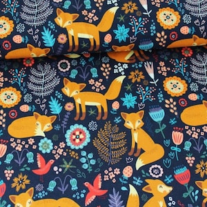 Sudadera de algodón 'FOXES' azul oscuro