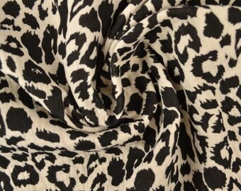 Muslin Fabric Double Gauze 'ANIMAL PRINT' Natural UK