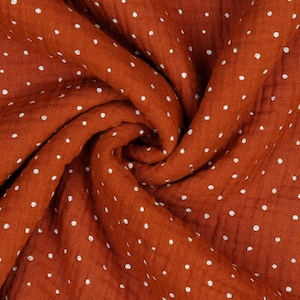 Muslin Fabric Double Gauze Dots Rust