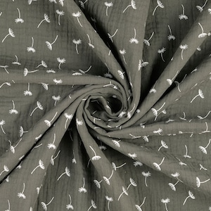 Muslin fabric gauze dandelion olive