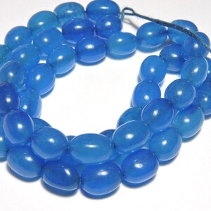 44 stuks natuurlijke blauwe jade glad gepolijst ovaal / blauwe jade ovaal / edelsteen ovaal / cadeau / maat 10 x 12-10 x 14 mm